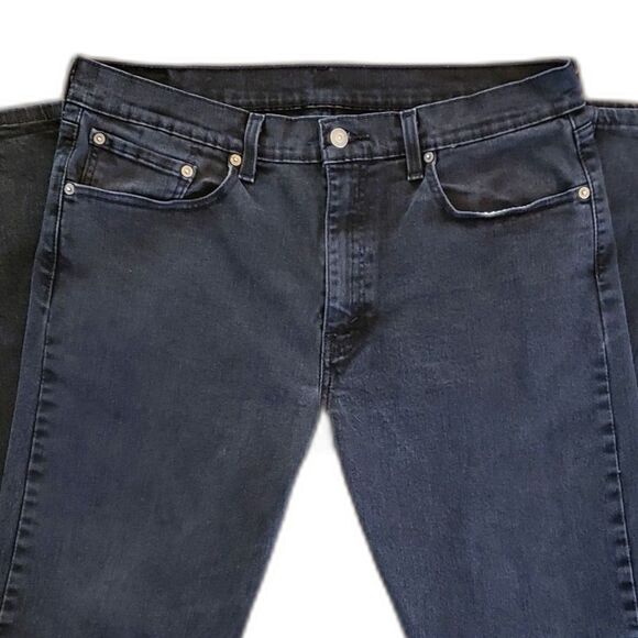 Levi's 502 Men Taper Stretch Jeans Black Size 36x32 - Picture 5 of 8